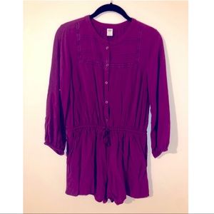 Old Navy Plum Romper Long Sleeve Medium